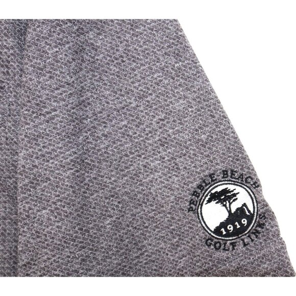 TravisMathew Grey Golf Polo Shirt M Pebble Beach Logo Short Sleeve - Picture 4 of 10
